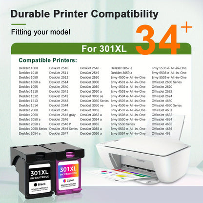 1/2/3er Pack 301XL Minen Multipack Ersatz für HP 301XL Minen für HP301 XL 301XL für HP Envy 5530 5534 Deskjet 2540 2544 2549 Officejet 4630 4632 2620