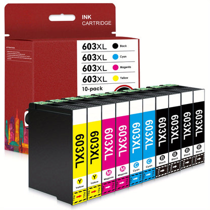 603XL Tintenpatronen kompatibel für 603 XL Tintenpatronen für Expression Home XP-2100 XP-2150 XP-3100 XP-3105 XP-3150 XP-4100 XP-4155 Workforce WF-2810 WF-2830 WF-2835 WF-2840 WF-2850 10er-Pack