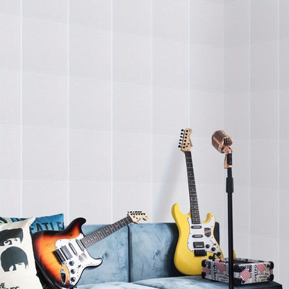 Packung mit 18 akustischen Paneelen, selbstklebend, Polyester-Faser-Schalldämmungspaneelen für Wohnzimmer, Büro, Spielzimmer, KTV, Kino, Schlafzimmer, 30 x 30 cm (weiß) Neue Langlebigkeit