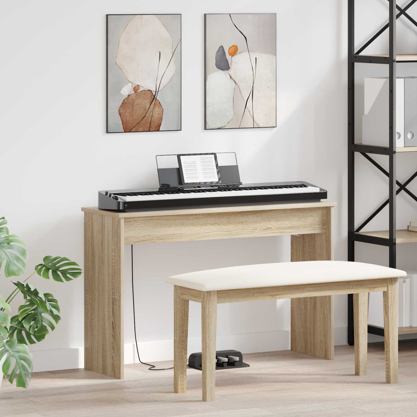 vidaXL Klavierständer Holzständer Musikständer Musikalisches Zubehör Instrumentenhalter Keyboard Möbel Studio Ständer Übungsständer Indoor Musiker Ständer Synthesizer Ständer