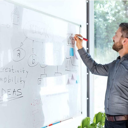 KARAT Magnetisches Whiteboard mit Alurahmen – Abnehmbare Stiftablage – Kratzfest & Trocken abwischbar – Magnettafel für Büro, Heim und Schule – Hoch oder Querformat