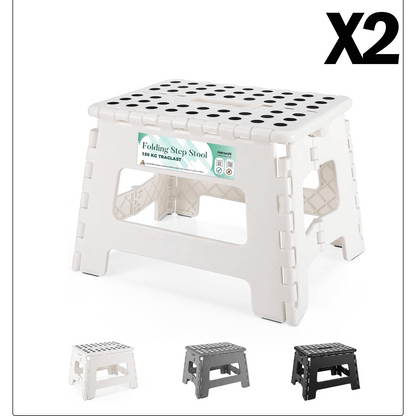 9 Zoll (ca. 23 cm) Kunststoff-Mehrzweckhocker für den Innenbereich, erhältlich als 1 Stück oder 2 Stück für Erwachsene, rutschfest für Küche, Badezimmer und Schlafzimmer – Tragkraft von bis zu 150 kg