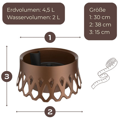 Grabschale mit Selbstbewässerung Grabvase mit Wasserspeicher Pflanzschale als Grabschmuck Blumenschale Groß Grab Vase Friedhof Wetterfest Grabschale Frostsicher