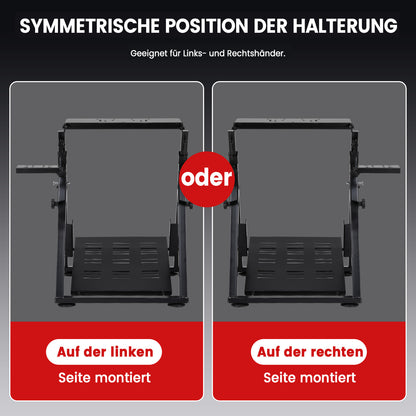 Lenkradständer für Lenkrad Gaming Wheel Stand Racing Lenkradständer mit V1 V2 Schalthebelhalterung, integriertem Getränkehalter, neigungsverstellbarem Gestell