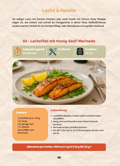 All-in-One Ninja Heißluftfritteuse Rezeptbuch für Faule Genießer: Komplett in Farbe – 160+ flotte Gerichte mit Genuss, Crunch & guter Laune