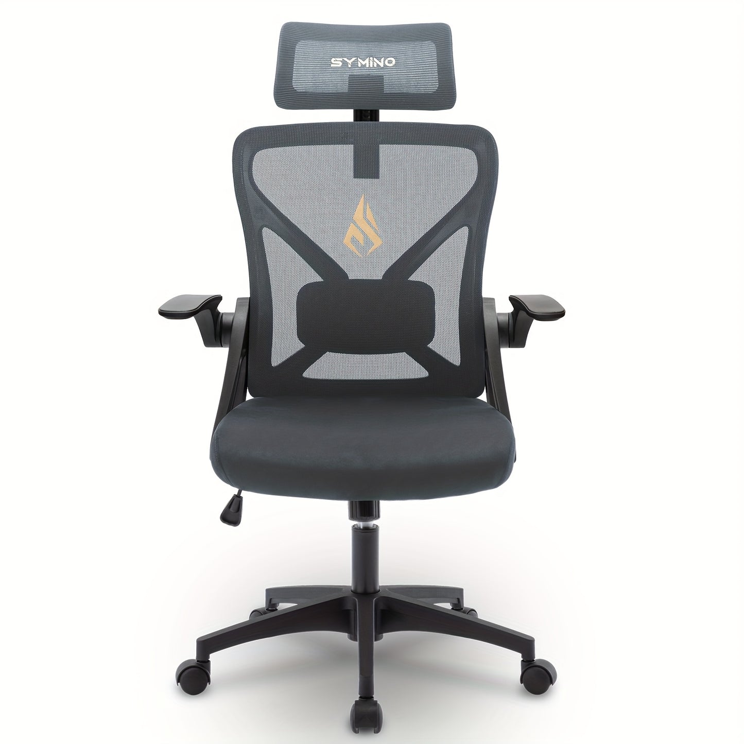 Ergonomischer Bürostuhl Schreibtischstuhl mit drehbarer Höhenverstellung, verstellbarer Lendenstütze  Kopfstütze, Neigungsfunktion, Drehstuhl für Computerarbeitsplatz