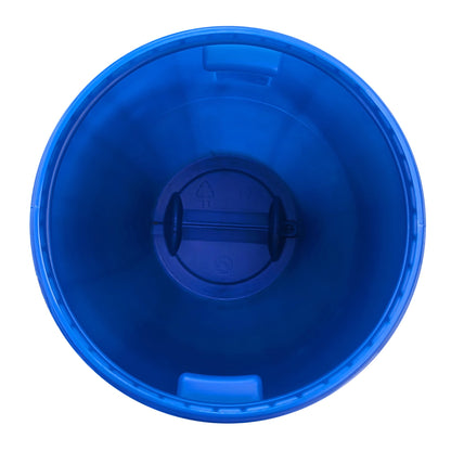 plasteo® 120 Liter oder 220 Liter Weithalsfass mit Deckel und Spannring Regentonne Futtertonne Kunststofffass Universalfass Deckelfass Lebensmittelecht Wasserfass Regentonne Lagerfass | Stabile Griffmulden | Blau