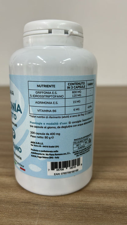 Integrator mit Griffonia, 5-HTP, L-Tryptophan und Vitamin B6 - Hergestellt in Italien - Schnelle Lieferung aus lokalem Lager