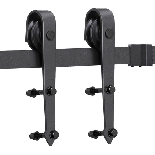 Costoffs 183cm/200cm/244cm/366cm Schiebetürsystem Set Laufschienen für Schiebetür Schiebetürbeschlag Hängeschiene Zubehörteil