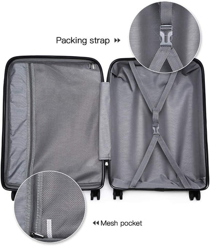 55x35x20cm Boarding-Koffer Hartschale ABS Reisetrolley Kabinengepäck Handgepäckkoffer Handgepäck 33L Black Friday Thanksgiving Day Weihnachtsgeschenk