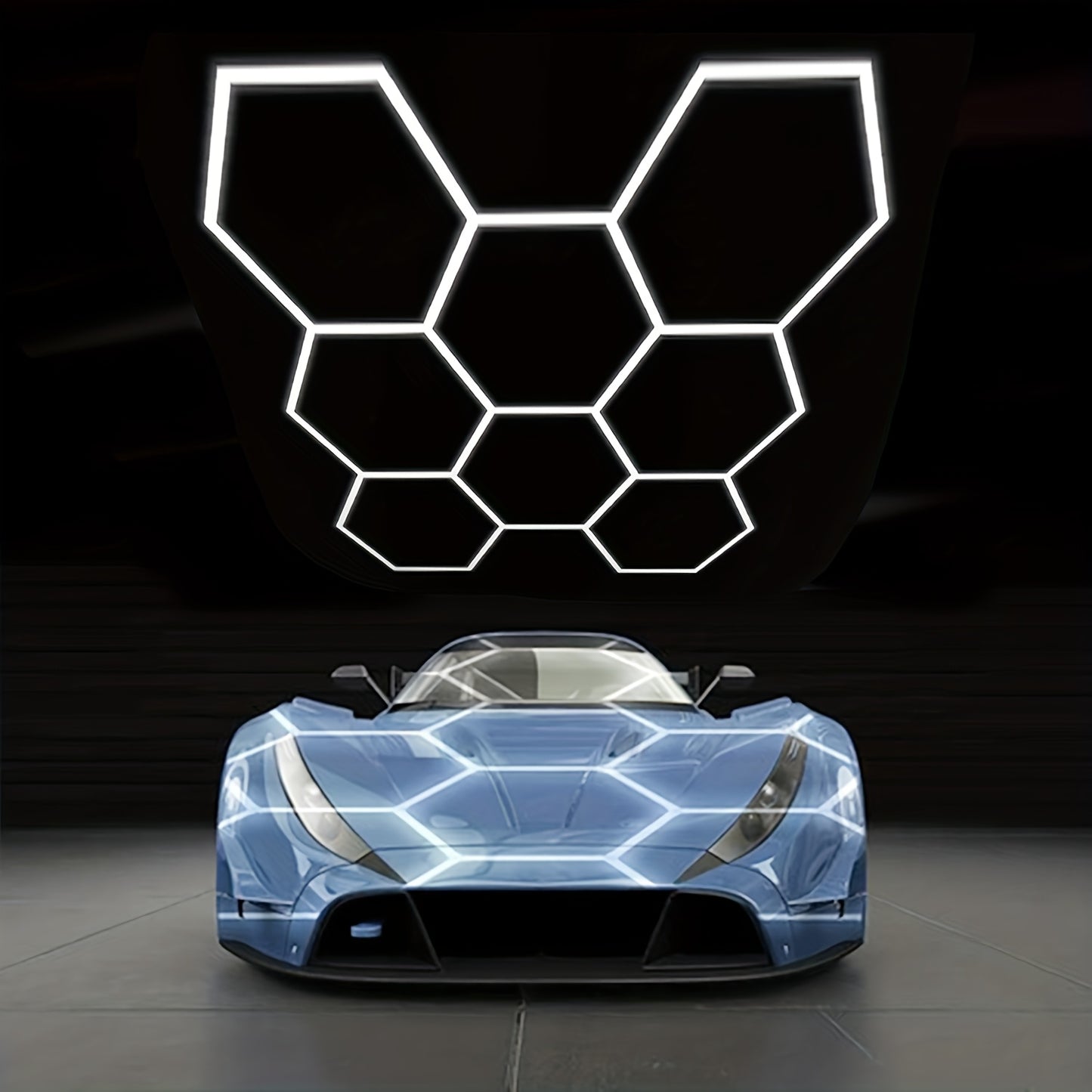 5/8er Pack Sechseckige LED Deckenleuchten - 280W 33600LM Ultra Helle Kaltweiß 6500K, Moderne Außenbeleuchtung für Garage, Werkstatt, Studio, Autowerkstatt - Leistungsdauer, Einfache Installation, Montage