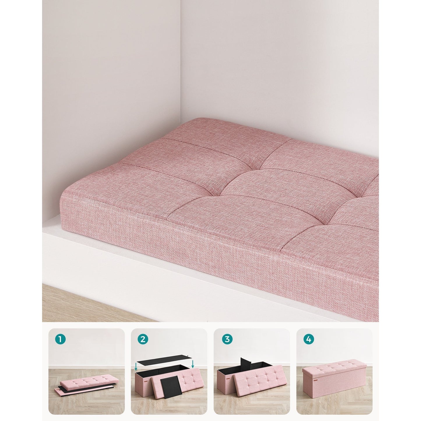 Sitzbank mit Stauraum, Sitztruhe, Bettbank, Aufbewahrungstruhe, für Wohnzimmer, Schlafzimmer, Flur