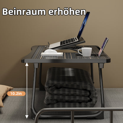 Büro-Laptop-Tisch, tragbarer Klapptisch, Schlafbett ohne hebbar Tisch, Home-Schreibtisch, Frühstück-Platte, Tisch mit Becherhalter, Film im Bett zu sehen, Klappbarer Bein Tisch, Tisch hebbar, für Bett / Sofa / Boden geeignet