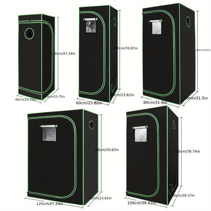 Kulturzelt 40X40X120Cm 60X60X180Cm 80X80X180Cm 100X100X200Cm 120X60X180Cm Homegrowing Kulturzelt für Pflanzen Lichtdicht und Wasserdicht Kulturzelt Indoor Growbox Schwarz-Grün Kulturzelt
