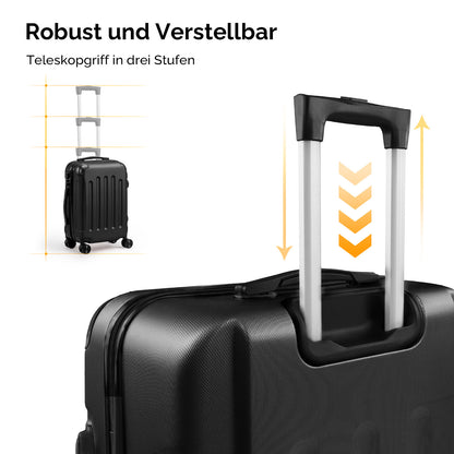 Bonnlo Kofferset 3 Teilig, Hartschale Koffer Set, Reisekoffer mit 4 Rollen, ABS-Trolley M-L-XL, mit Teleskopgriff, Viel Stauraum