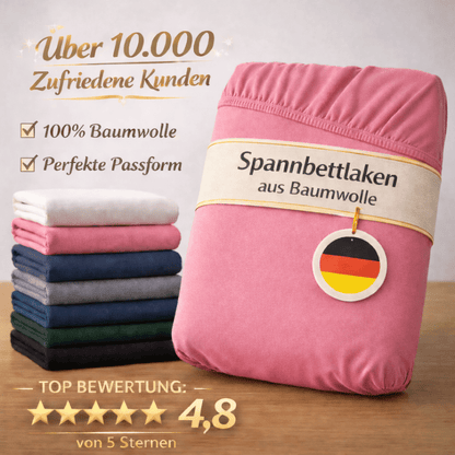 Spannbettlaken 100% Baumwolle, in verschiedenen Perfekte Passform, 100% Jersey Baumwolle, Spannbetttuch, Bettbezug Bettlaken