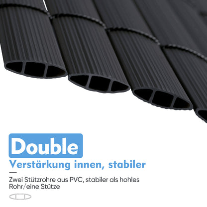 [2D Flach] Sekey Verstärkter PE-Sichtschutz, Stabiler Sichtschutzzaun für Balkone, Gärten  Terrassen; Wetterfester Kunststoff-Gartenzaun mit Kabelbindern, Blickdicht  UV-beständig