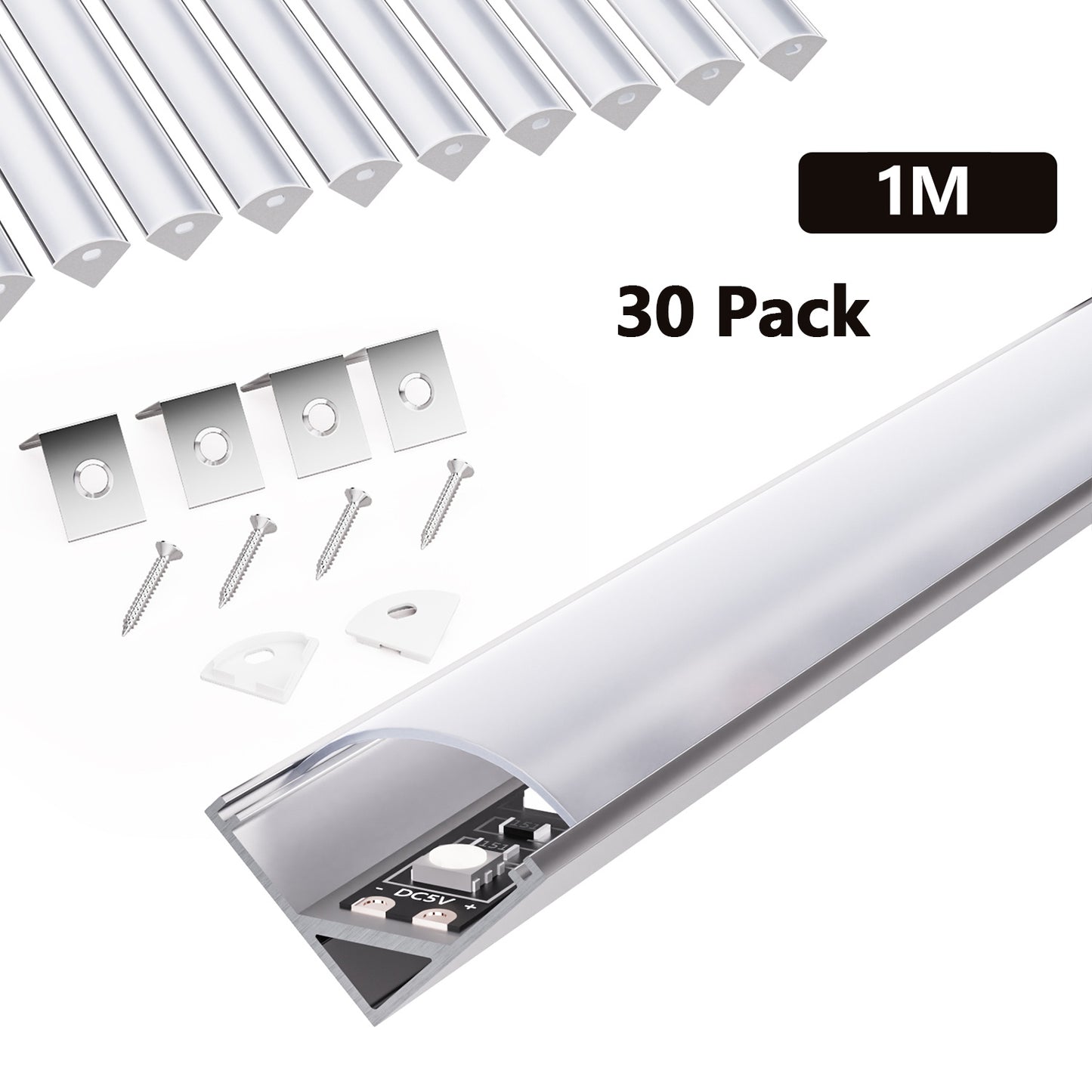 10 Stücke 1m Lichtkanäle aus Aluminiumlegierung, sSchiene Leiste Profile für LED-Lichtstreifen für moderne Häuser und Büros