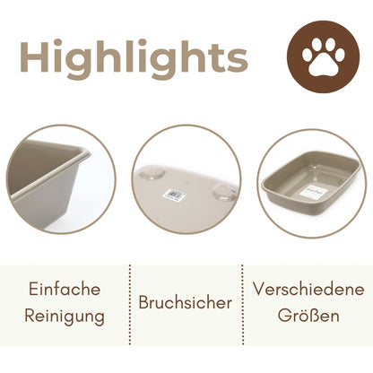 Katzenklo ohne Deckel 5 Größen Katzenklo XXL Katzentoilette moderne Schalentoilette ohne Deckel Katzen Klo Offen Katzentoiletten klein Kaninchen Toilette Eckig