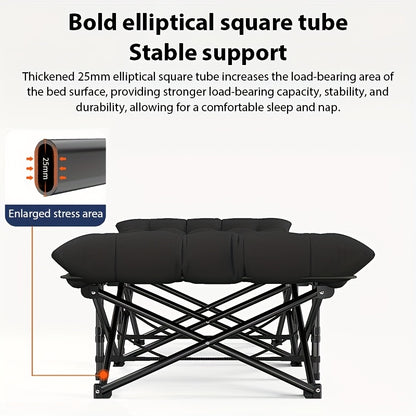 Tragbares Büro-Klappbett - Robuster Eisenrahmen, Vielseitig einsetzbar für Zuhause, Büro & Outdoor, Perfekt für Nickerchen & Entspannung - Kompakt, Modern & Langlebig