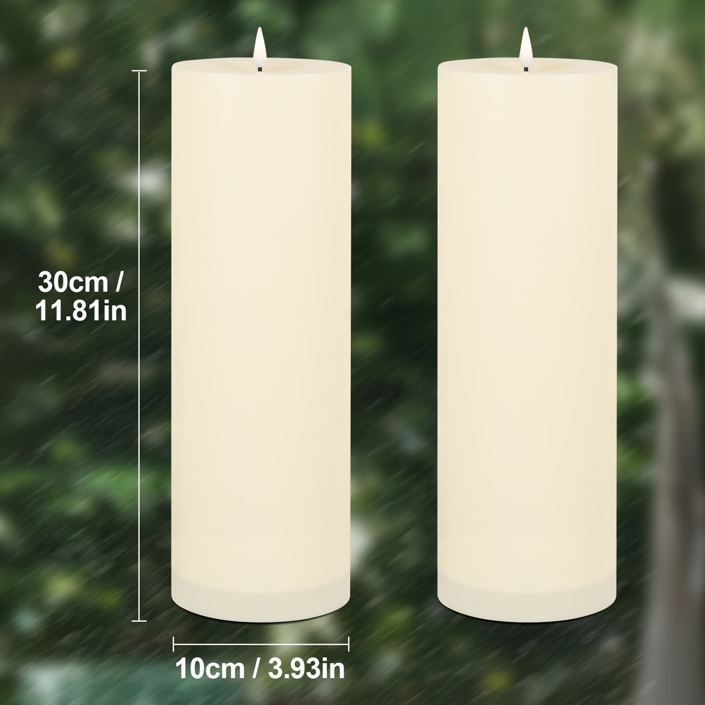 Große Kerzen Lichter 1er Packung oder 2er Packung mit Timer Blinkende LED Flammenlose Kerzen Batteriebetrieben mit Fernbedienung Falsche Säulenkerzen Realistisch für Outdoor Terrasse Veranda Weihnachten Neujahr Dekorationslichter