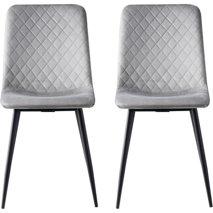 mcc direct Esszimmerstühle im 4er Set aus Samtstoff, Metallbeine, Lexi-Stühle, Desigenerstühle