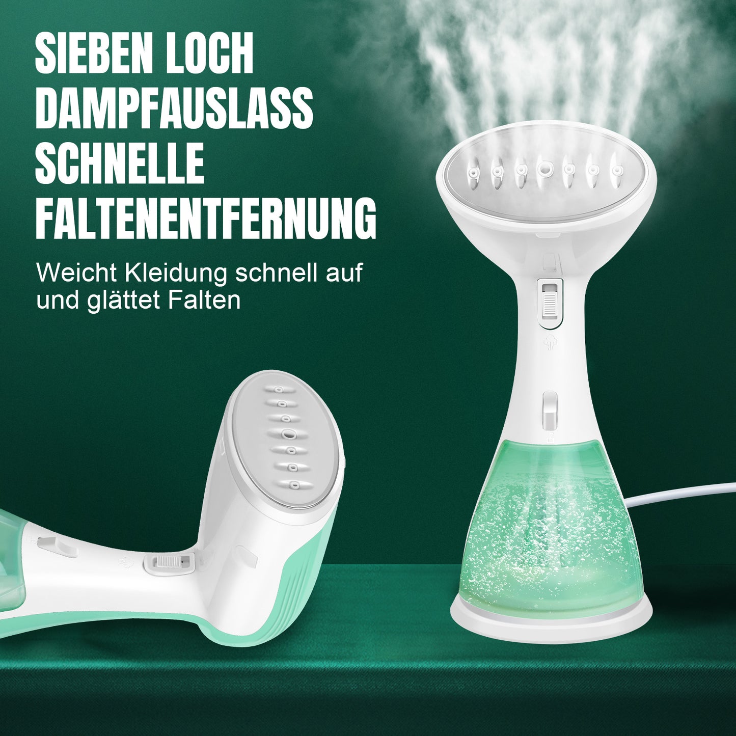 Steamer Dampfglätter 1800W Dampfglätter Reise, Steamer für Kleidung, Dampfleistung 30 g/min, Tragbarer Dampfbügeleisen, Leicht Dampfbürste, 20S Schnelles Aufheizen, Handdampfer für Kleidung, Dampfsteamer mit Abnehmbarer 300ML Wassertank für Kleidung & Clo