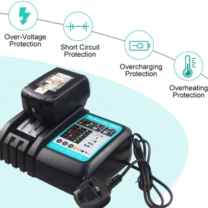 Nur Ladegerät/ 2x Akkus 8000mAh BL1860B mit Ladegerät für Makita 18V Akku-Ersatzakku BL1860 BL1850B BL1850 BL1840 BL1845 BL1835 BL1830 BL1815 LXT-400 mit Anzeige, Typ-C-Ladeanschlüsse, für kabelloses Makita-Werkzeug