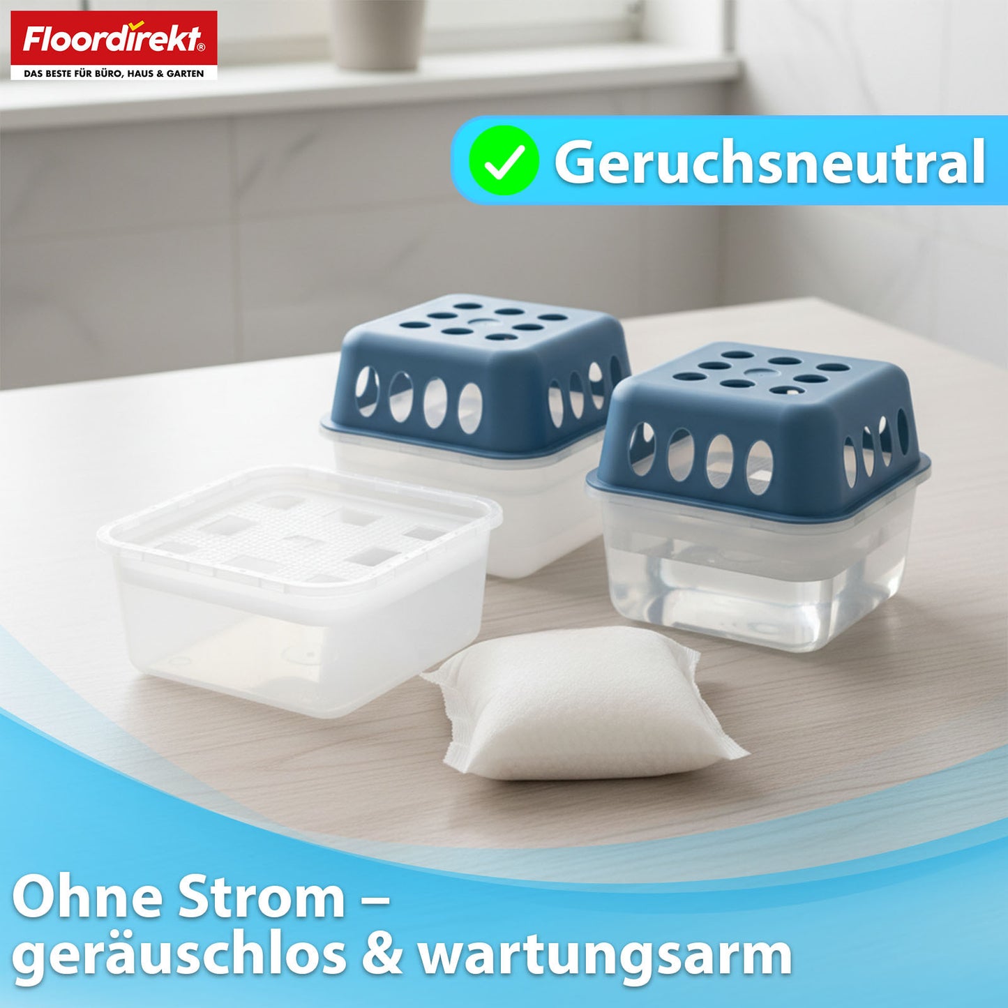 FLOORDIREKT Luftentfeuchter Nachfüllpack Habo im 12er Set - 400g Nachüll-Beutel für Raumentfeuchter - für Keller, Bad & Wohnräume - Großzügige Ersatzpackung - Effektive Feuchtigkeitskontrolle - Stromlos & Vielseitig Einsetzbar