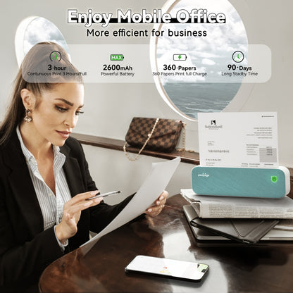 PeriPage Tragbarer Reise Drucker, Kabelloser Thermodrucker, Tattoo-Drucker, Unterstützt 8.5x11 US Letter Und A4 Thermopapier, Tattoo-Papier, Kompatibel Mit Android Und IOS Handys Und Laptops