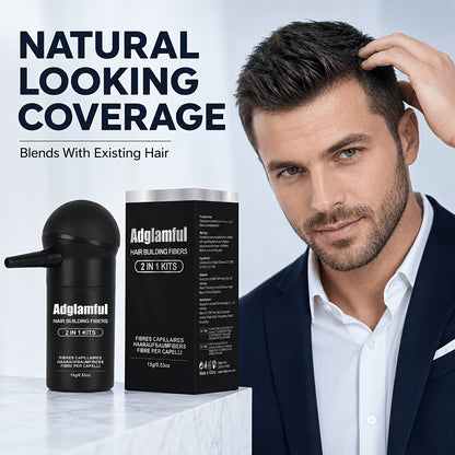 Haarfärbe-Massefaserpulver-Nachfüll-Set mit passender Düse, verdicktes Faserpulver, multifunktionales Haarfärbe-Nachfüllpulver, Haaransatz-Auffüllpulver, füllt dünnes oder spärliches Haar, geeignet für Männer  Frauen, Halloween/Weihnachten/Cosplay