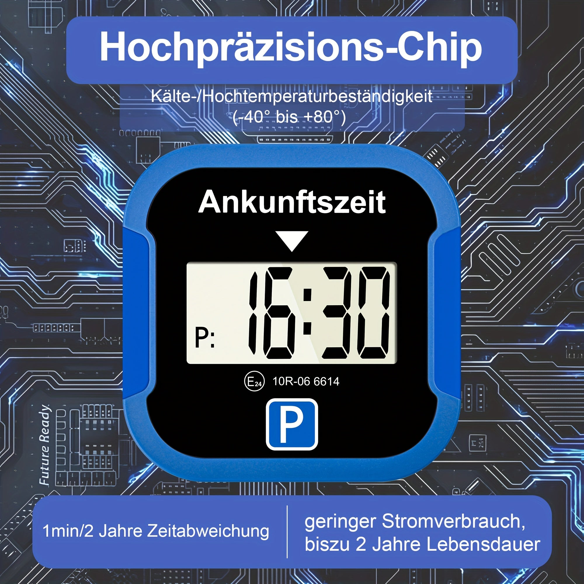/2 Stk. Quadratisches elektronisches Parkausweis, 1 Stk für Fahrzeug und unterwegs – Detailansicht 10