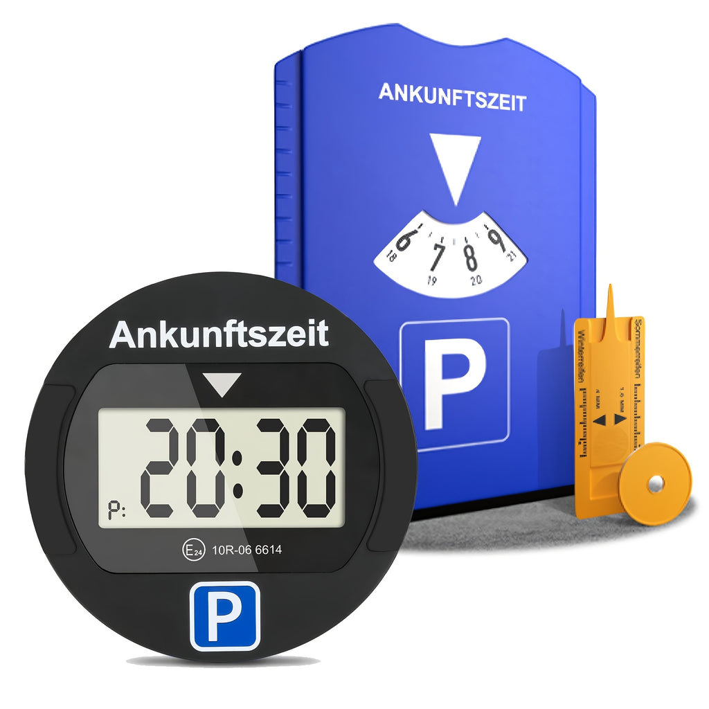 /2 Stk. Runde elektronische Parkscheibe, 1 Stk für Fahrzeug und unterwegs – Hauptansicht