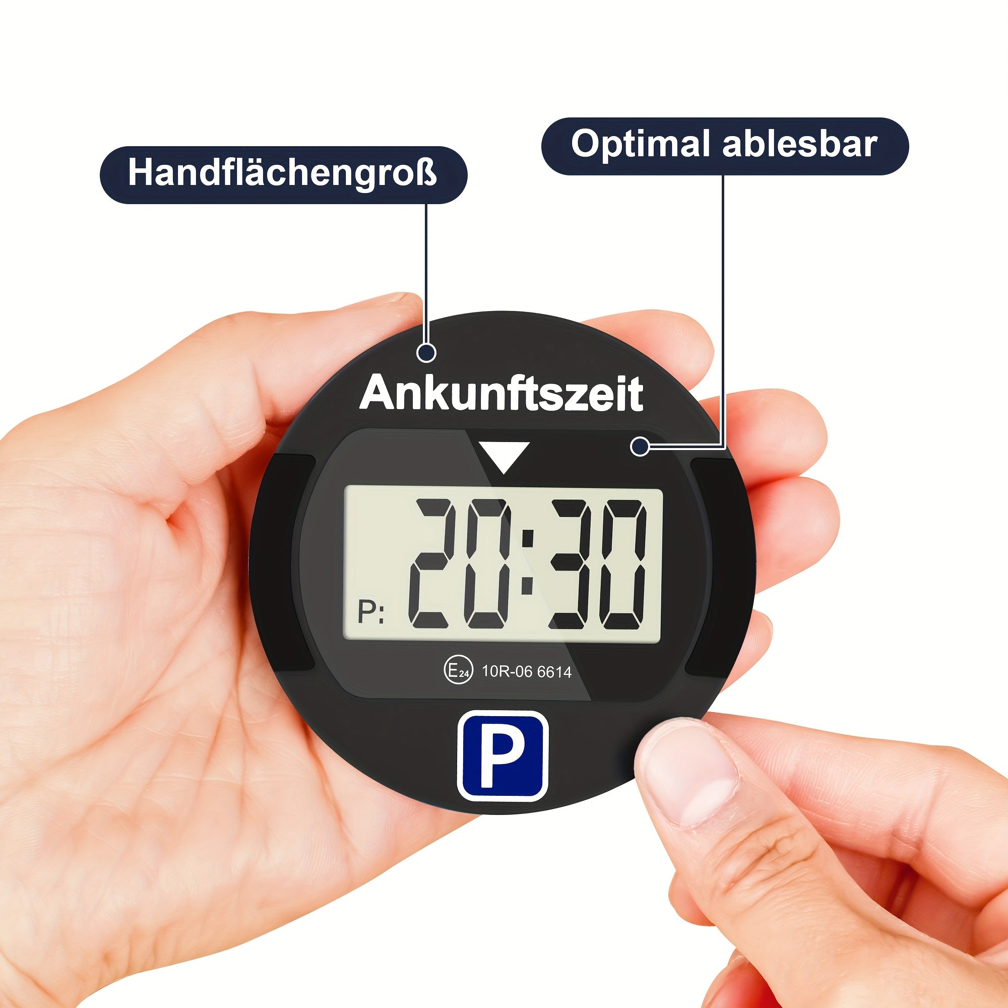 /2 Stk. Runde elektronische Parkscheibe, 1 Stk für Fahrzeug und unterwegs – Detailansicht 9