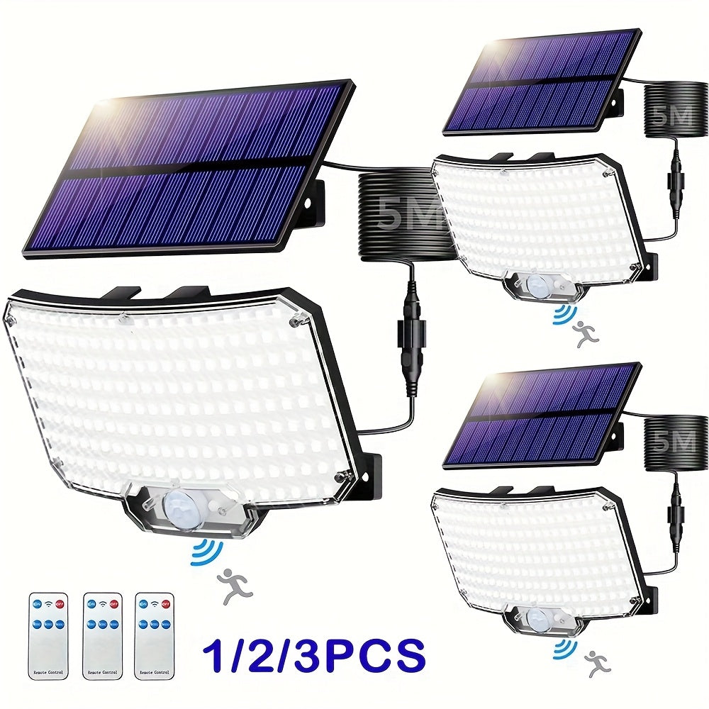 /2 Stück/1 Stück LED Bewegungsmelder Solarleuchten, 3St für Schlafzimmer – Detailansicht 4