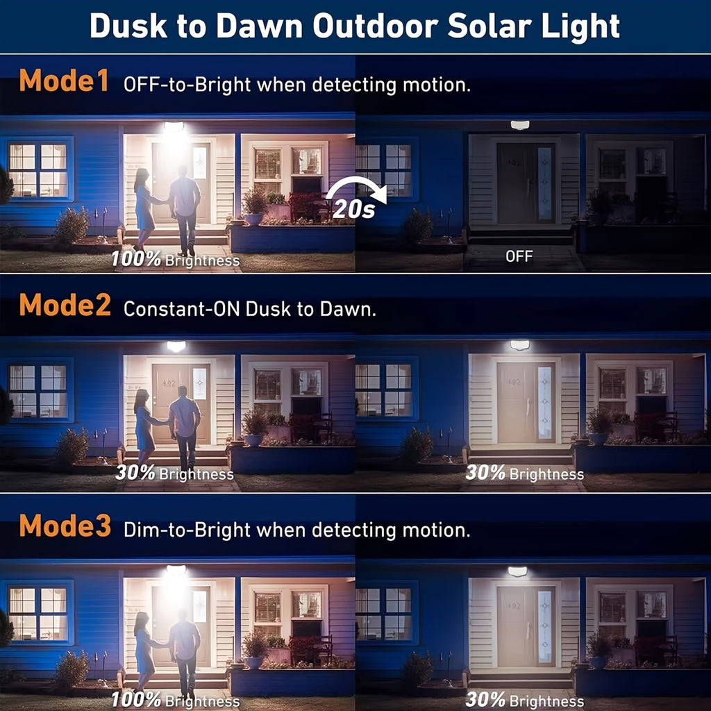 /2 Stück/1 Stück LED Bewegungsmelder Solarleuchten, 3St für Schlafzimmer – Detailansicht 9