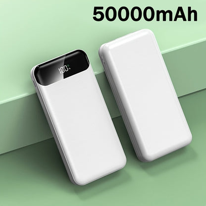Tragbares Powerbank mit hoher Kapazität 50000mAh, 22,5W Super-Schnellladung, Typ-C/Micro Dual-Schnittstelle, zwei USB-Anschlüsse können zwei Geräte gleichzeitig aufladen, mit LED-Display, leicht  schlank, tragbarer Notstrom-Akku für den Außenbereich, Gesc