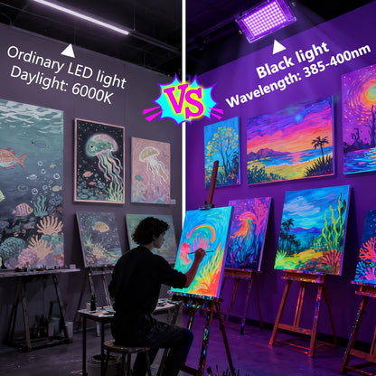 Verbesserte 385-400Nm UV Schwarzlicht, 50/96/144 High Bright LED-Perlen mit USB A und Schalter, 150Cm Stromkabel, Perfekt für Halloween Weihnachten Valentinstag Fluoreszierende Party Deko Bühnenbeleuchtung, 1/2/3 Pack