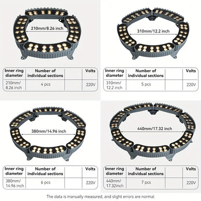 1/4/6/10/12er-Pack LED Ring Baumbeleuchtung, Außenbeleuchtung, Landschaftsbeleuchtung, Hochspannungswicklung (Nicht-Solar), 12W Ring LED Baumleuchte, IP65 Boden-Landschaftsleuchte, Rasenleuchte, Europäischer Standard Ohne Stecker, Ring Fliesen Außenmontag