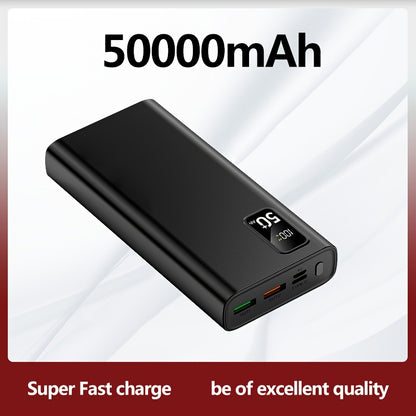 Großes Kapazitäts-Schnellladegerät mit 50.000 mAh, LED-Akku-Anzeige, Typ-C Zwei-Wege-Schnellladung, Fünf Ausgänge und zwei Eingänge, Geeignet für das Laden von iPhone/Android-Elektronikgeräten, Notfall-Stromversorgungs-Batteriepack für den Außenbereich