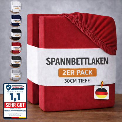 2er-Pack Spannbettlaken aus 100% Mikrofaser (90 g/m²) Elastischer Rundumgummi