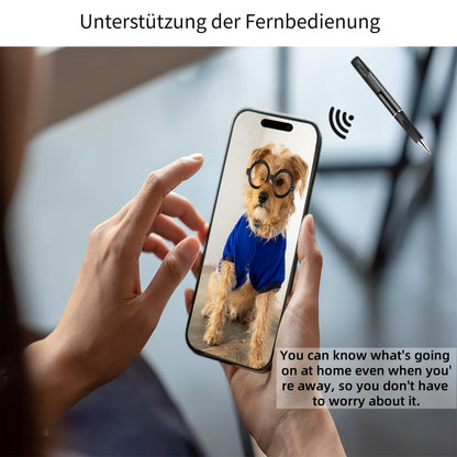 WIFI kugelschreiberförmige Kamera mit Bewegungsmelder, 1080P Cam, Prüfungsaufnahmegerät, 100° Linse, APP Fernsteuerung, unterstützt 256GB Speicherkarte & 250mAh Akku