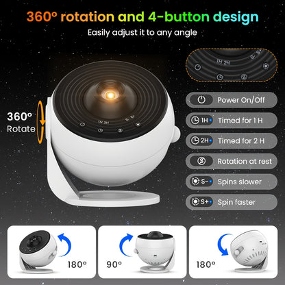 2025 Neues Modell 4K HD Erdprojektor PRO – Moderne Galaxie- & Globus-Projektorlampe mit 13 Filmkarten, Steckdosen-Tischlampe geeignet für Heimkino, Zimmer, Astronomieunterricht, Weltraum-Themen-Ambiente