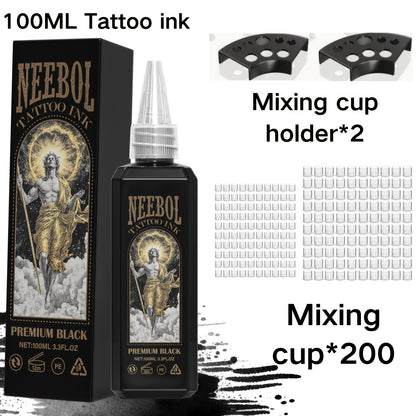 Neebol Komplett-Tätowiermaschinen-Set kabellos mit Rotary Gun – Kabelloser Tattoo-Stift geeignet für Anfänger & professionelle Künstler, lange Akkulaufzeit, 20 Nadeln, Farbtintenpatronen, Tattoo-Schablonen für Body-Art-Zubehör
