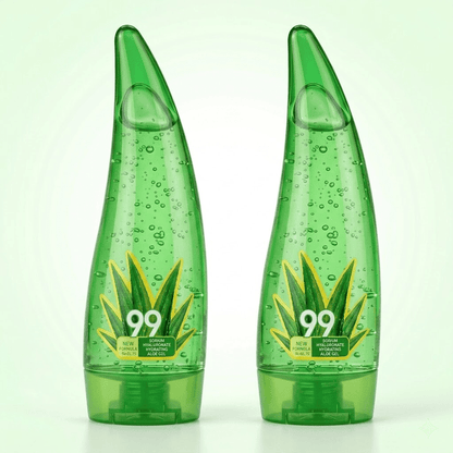 120g Aloe Vera Gel 99%, Tiefenwirksame & Beruhigende Hautpflege, Niedliche Blattförmige Flasche, Tägliche Gesichtscreme & Körperlotion