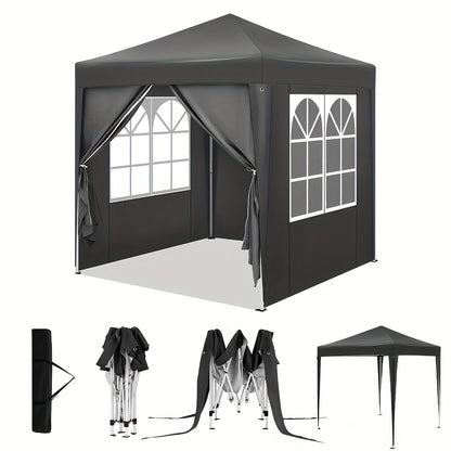 1 Stk. Pavillon, Klapppavillon, 2 x 2 Meter mit 4 Seitenwänden, Partyzelt, Strandmarkise, Outdoor Garten Pergola, UV-Schutz 50+, Höhenverstellbar, mit Tragetasche, Einfach zu verstauen und zu transportieren, Robuste Struktur, Geeignet für verschiedene Anl