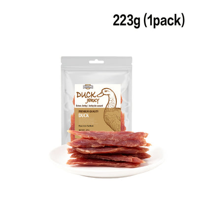 Echte Entenbrust-Jerky-Hundeleckerlis – Natürliche, proteinreiche, dehydrierte Entenfleischstreifen für kleine  große Hunde, ohne künstliche Konservierungsstoffe/Aromen/Farben, getreidefrei, glutenfrei, Trainingsbelohnungen, Jerky-Snacks