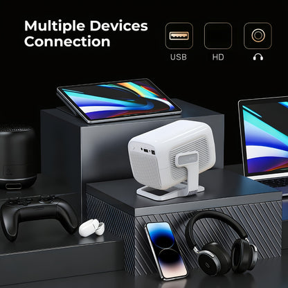 4K-fähiger 1080P HD Lokalprojektor mit Wifi6 und BT5.4, 650 ANSI, Heimkino mit Auto-Fokus & Keystone, für den Innenbereich, Smart Projektor kompatibel mit Telefon/TV-Stick/PC/PS5