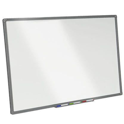 Whiteboard Magnettafel – Magnetisches Memoboard mit Alurahmen in Silber oder Schwarz, inkl. Stiftablage – Trocken abwischbare Schreibtafel für Büro, Home-Office & Schule