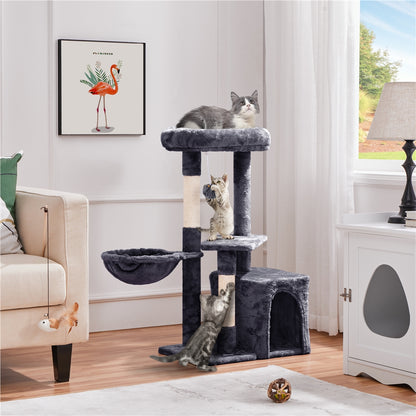Costoffs Katzenbaum Kratzbaum mit Aussichtsplattform 87 cm Kletterbaum Liegemulde Katzenhöhle Sisalstämme